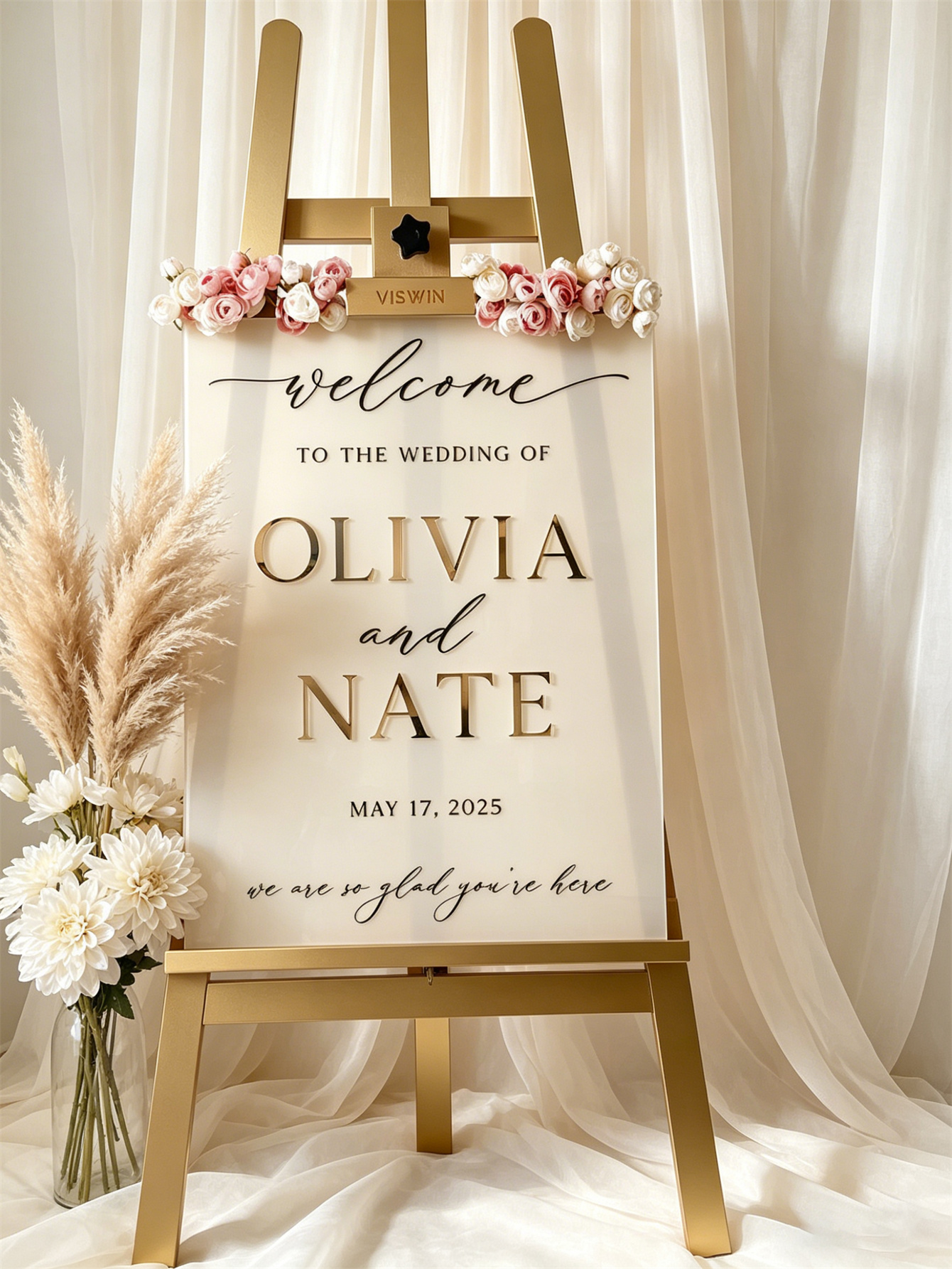 Wedding Welcome Sign - Personalized acrylic wedding welcome sign, modern and fashionable decoration of the wedding entrance. Welcome to our wedding sign